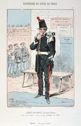 Garde Nationale gammal klänning, belägringen av Paris, fransk-preussiska kriget, 1870-1871.