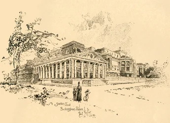Trädgårdsfront, Buckingham Palace, Westminster, London, c1890.