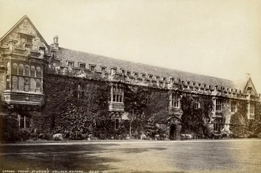 Trädgårdsfront, St Johns College, Oxford, Oxfordshire, sent 1800- eller tidigt 1900-tal