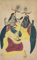 Garuda som bär Balarama och Krishna, 1800-talet.