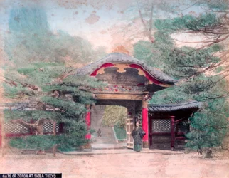 Porten till Zojoji Buddhist Temple, Shiba Park, Tokyo