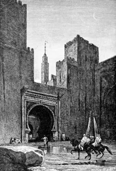 Porten till kasbahen, Fez, Marocko, 1895