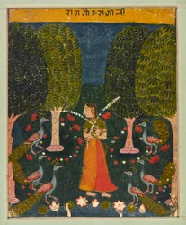 Gauri Ragini, folio från en Ragamala, ca. 1625-1630.