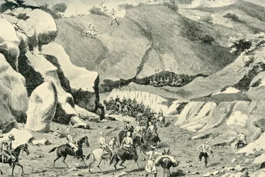 General Roberts...attackad av ghilzais i Shutargardan-passet, 27 september 1879, 1901.