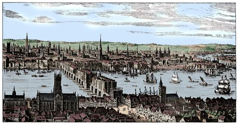 Översikt över London, 1666, 1909.