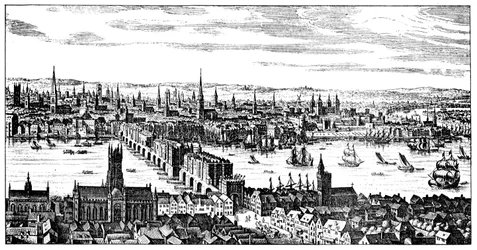 Översikt över London, 1666, 1909