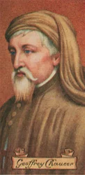 Geoffrey Chaucer, hämtat från en serie cigarettkort, 1935