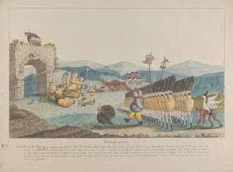 George III leder en armé av kannor, 1794.