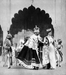 George V och Queen Mary i Delhi, Indien, 1911, 1935