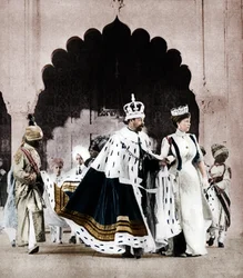 George V och Queen Mary i Delhi, Indien, 1911, 1935.