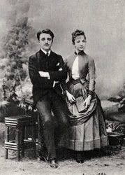 Georges och Jeanne Hugo, barnbarn till den franske författaren Victor Hugo, 1884