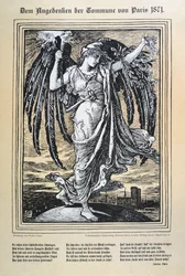Tysk allegori om Pariskommunen, 1871.