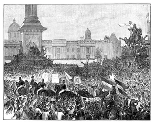 Giuseppe Garibaldis mottagning på Trafalgar Square, London, 1864