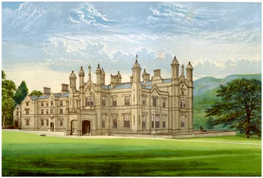 Glanusk Park, Brecknockshire, Wales, hem för Baronet Bailey, c1880