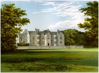 Glynde Place, Sussex, hem för Viscount Hampden, c1880