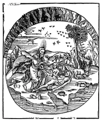 Gud skapade Eva från Adams revben, 1508