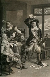Guvernör Stuyvesant förstör kallelsen till kapitulation, 1877.