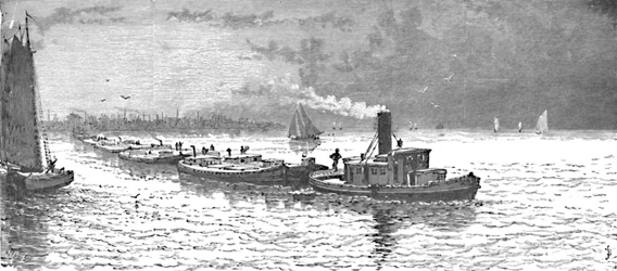 Spannmålskärl lämnar Chicago, 1883