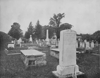 Gravar av Jonathan Edwards och Aaron Burr, Princeton, New Jersey, c1897.