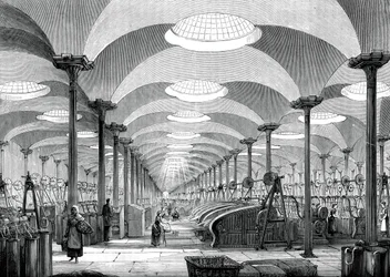 Stor sal i Mrs Marshalls linkvarn, Leeds, c1880