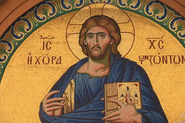 Grekisk-ortodox ikon föreställande Jesus Kristus, Thessaloniki, Grekland