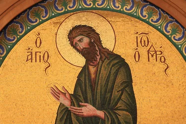 Grekisk-ortodox ikon som föreställer Johannes Döparen Thessalonique Grekland