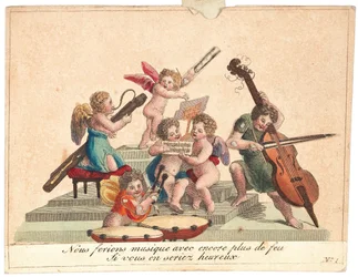 Gratulationskort En änglaorkester, efter 1815.