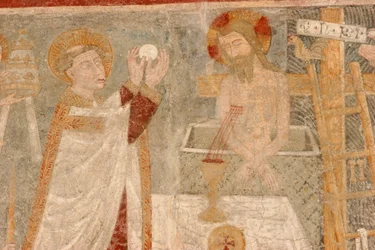 Gressan Magdalena romansk kyrkfresk, Gressan, Italien