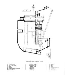 Grundplan för Furness Abbey, 1897