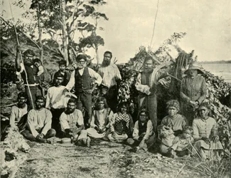 Grupp av aboriginer, Lake Tyers, Victoria, Australien, 1901.