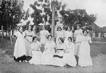 Grupp paraguayanska kvinnor, Carapegua, Paraguay, 1911