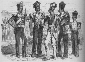 Grupp av Sepoys, c1880
