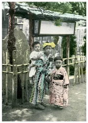 Grupp barn, Japan, 1904