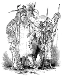 Grupp av gränsindianer, c sent 1700-tal c1880