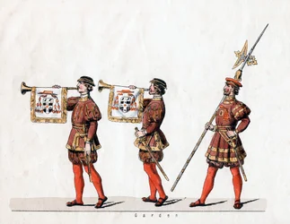 Vakt, kostymdesign till Shakespeares pjäs, Henry VIII, 1800-talet