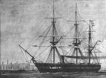 H.M.S. Challenger, beställd för hennes...kryssning på djuphavsutforskning, 1872, 1901.
