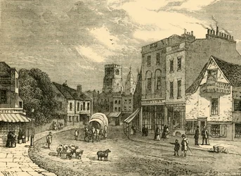 Hackney, Looking Towards the Church, 1840, c1876.