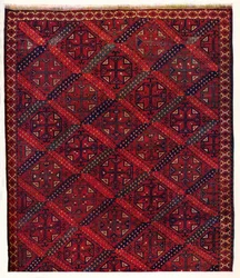 Hälften av en Ersari Turkoman matta, c1700