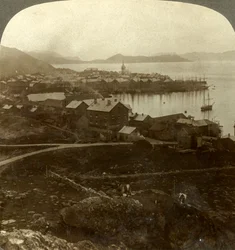 Hammerfest. Världens nordligaste stad - ingen solnedgång från 13 maj till 29 juli, Norge, c1905.