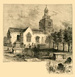 Hammersmiths församlingskyrka, år 1820, c1878.