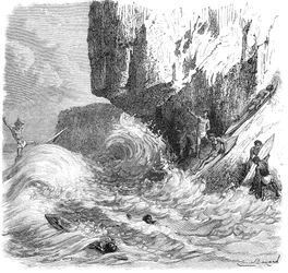 Hawaiianska män som surfar med träbrädor, c1895