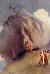 "Han lutade sin axel mot klippan", 1914.