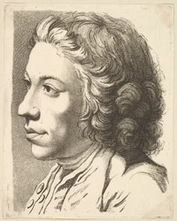 Chef för en man i profil, från Livre de Têtes Gravées efter F. Boucher och andra..., 1700-talet.