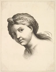 Head of a Woman, från Livre de Têtes Gravées efter F. Boucher and Others Book of..., 1700-talet.