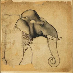 Huvud av en elefant, 1700-1710