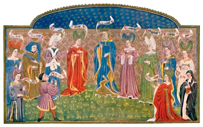 Huvudbonader i det femtonde århundradet MS. Roy. 15 E. v., 1400-talet, 1903