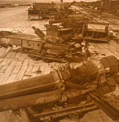 Tungt artilleri och maskineri, brittiskt läger, norra Frankrike, c1914-c1918.