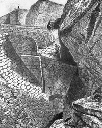 Heinrich Schliemanns utgrävning i Troja. Från: Gods, Graves, and Scholars av C. W. Ceram