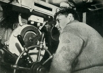 Rorsman på en brittisk ubåt, andra världskriget, 1945