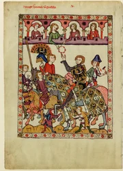 Henrik IV Probus, hertig av Schlesien-Wroclaw från Codex Manesse, mellan 1305 och 1340